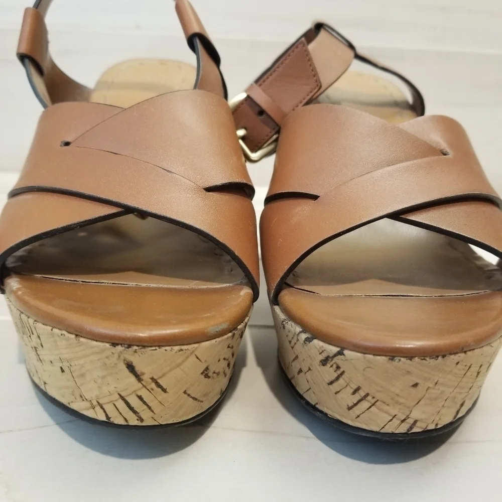 {9.5M} Tahari Stevie Cork Wedge Sandals